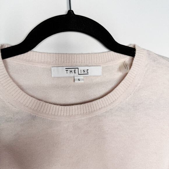 The Line Womens Small Sunkissed Pink Balbina Crew Neck Sweater Cotton Silk Nylon - Picture 3 of 8